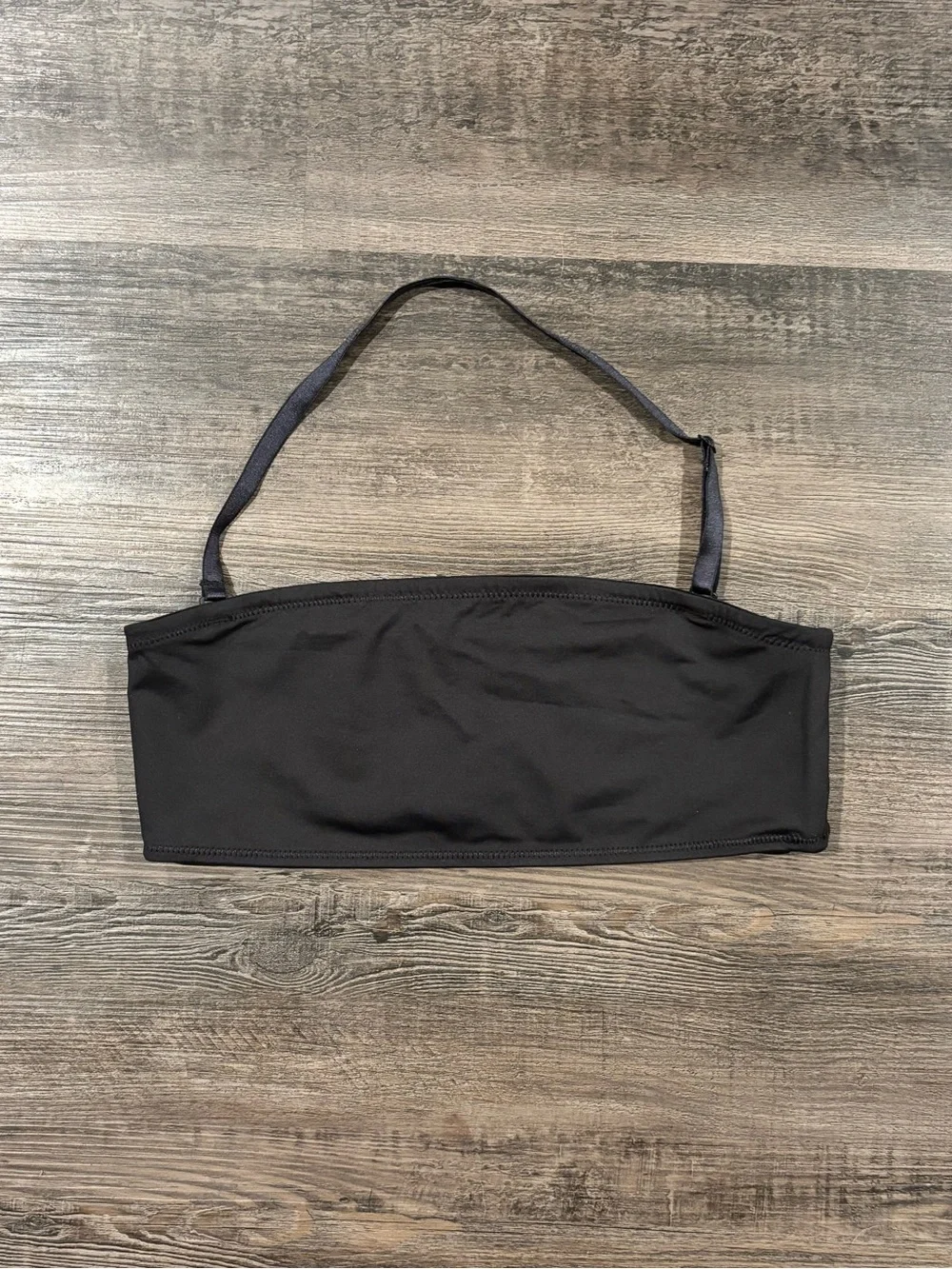 SKIMS Onyx Recycled Bandeau Bikini Top